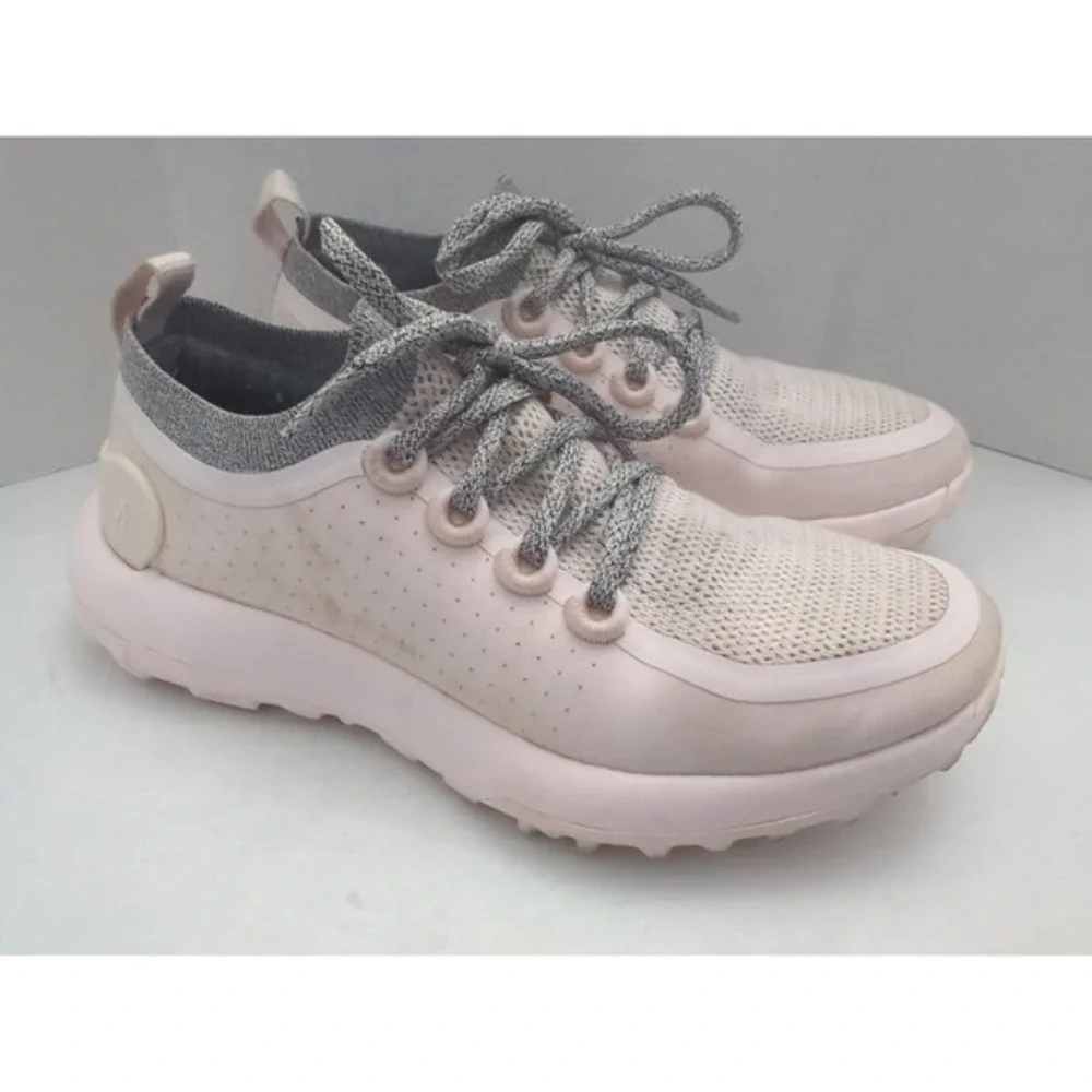 Allbirds Trail Runners Shoes Sz 7.5 Pink Gray Wool SWT Comfort‎ Hiking Sneakers